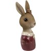 Clayre & Eef 6PR4415 Decorazione Busto Coniglio Beige Rosso 7x7x17 cm