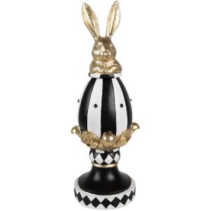 Clayre & Eef 6PR5192 Uovo decorativo nero bianco oro...