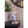 Clayre & Eef 6PR5249 Coniglio decorativo Beige Blu 6x6x17 cm Stile Country