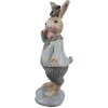 Clayre & Eef 6PR5258 Coniglio decorativo Beige Blu 6x5x13 cm Stile Country