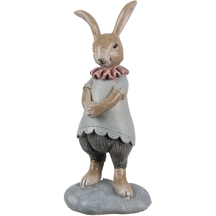 Clayre & Eef 6PR5259 Coniglio decorativo Beige Blu 6x5x13 cm