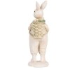 Clayre & Eef 6PR5241 Coniglio decorativo bianco verde 6x6x17 cm stile country