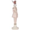 Clayre & Eef 6PR5120 Coniglio decorativo bianco rosa 9x9x35 cm stile country