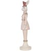 Clayre & Eef 6PR5120 Coniglio decorativo bianco rosa 9x9x35 cm stile country