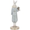 Clayre & Eef 6PR5121 Coniglio decorativo Bianco Blu 11x10x31 cm Stile Country