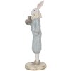Clayre & Eef 6PR5121 Coniglio decorativo Bianco Blu 11x10x31 cm Stile Country