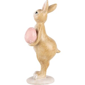 Clayre & Eef 6PR5236 Coniglio decorativo Beige Rosa 5x6x13 cm Stile Country