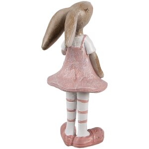 Clayre & Eef 6PR5247 Coniglio decorativo Beige Rosa 5x5x11 cm Stile Country