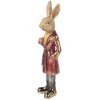 Clayre & Eef 6PR5487 Coniglio decorativo marrone rosso 8x6x25 cm in poliresina