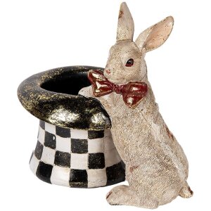 Clayre & Eef 6PR5492 Coniglio decorativo con cappello...