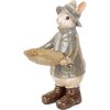 Clayre & Eef 6PR5496 Decorazione Coniglio con ciotola Beige 15x19x29 cm