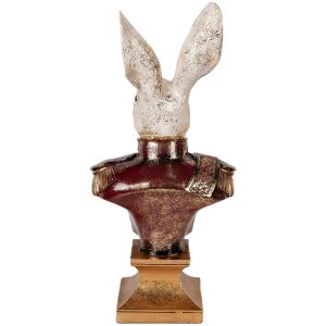 Clayre & Eef 6PR5498 Decorazione Busto Coniglio Bianco Rosso 23x16x50 cm