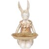 Clayre & Eef 6PR5500 Decorazione Coniglio con Ciotola Beige Oro 14x14x26 cm