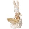 Clayre & Eef 6PR5500 Decorazione Coniglio con Ciotola Beige Oro 14x14x26 cm