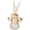 Clayre & Eef 6PR5500 Decorazione Coniglio con Ciotola Beige Oro 14x14x26 cm