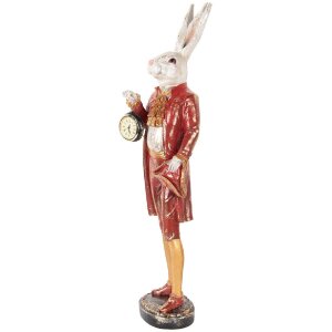 Clayre & Eef 5PR0160 Coniglio decorativo Beige Rosso Oro 17x17x72 cm