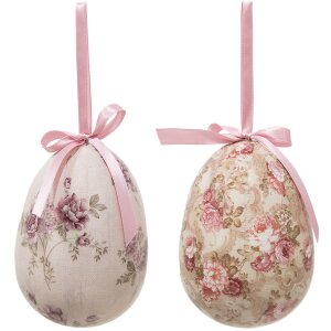 Clayre & Eef 65914 Uovo decorativo da appendere Set 2...