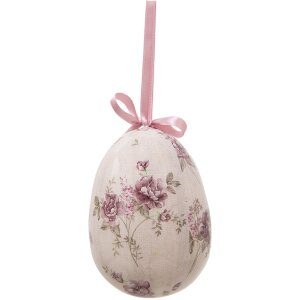 Clayre & Eef 65914 Uovo decorativo da appendere Set 2 Multicolore Ø 9x12 cm