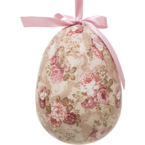 Clayre & Eef 65914 Uovo decorativo da appendere Set 2 Multicolore Ø 9x12 cm