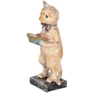 Clayre & Eef 6PR5078 Gatto decorativo beige color oro...