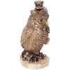Clayre & Eef 6PR5081 Gufo decorativo marrone color oro 7x6x14 cm in poliresina