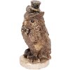 Clayre & Eef 6PR5081 Gufo decorativo marrone color oro 7x6x14 cm in poliresina