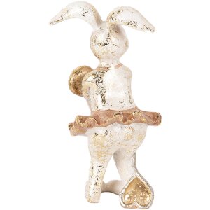 Clayre & Eef 6PR5094 Coniglio decorativo Beige color oro 8x6x14 cm Stile country