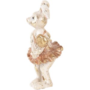 Clayre & Eef 6PR5094 Coniglio decorativo Beige color oro 8x6x14 cm Stile country
