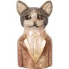 Clayre & Eef 6PR5096 Busto decorativo gatto marrone rosso 13x11x23 cm