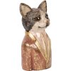 Clayre & Eef 6PR5096 Busto decorativo gatto marrone rosso 13x11x23 cm