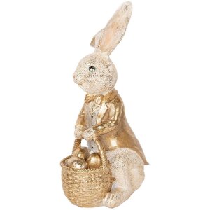 Clayre & Eef 6PR5134 Coniglio decorativo Beige color oro 28x22x51 cm