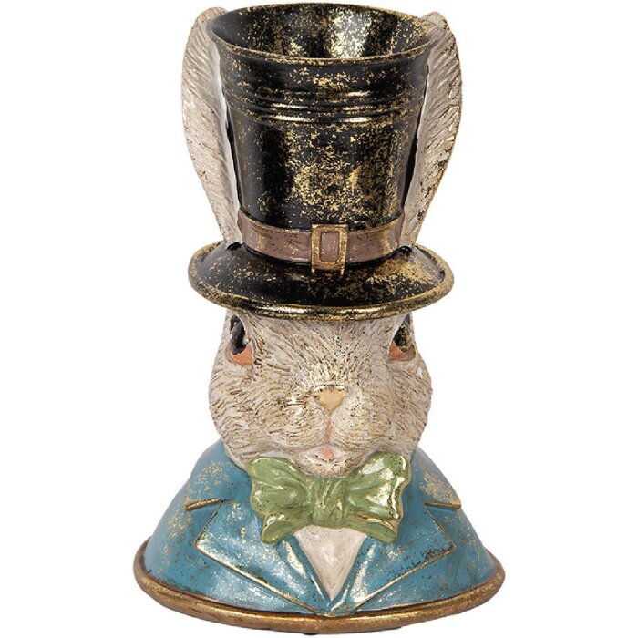 Clayre & Eef 6PR5135 Coniglio decorativo blu verde 19x15x29 cm