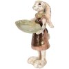 Clayre & Eef 6PR5136 Decorazione coniglio con ciotola oro bianco 15x15x29 cm