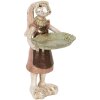 Clayre & Eef 6PR5136 Decorazione coniglio con ciotola oro bianco 15x15x29 cm