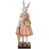Clayre & Eef 6PR5138 Coniglio decorativo Bianco Rosa 14x11x34 cm Poliresina