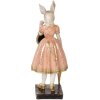 Clayre & Eef 6PR5138 Coniglio decorativo Bianco Rosa 14x11x34 cm Poliresina
