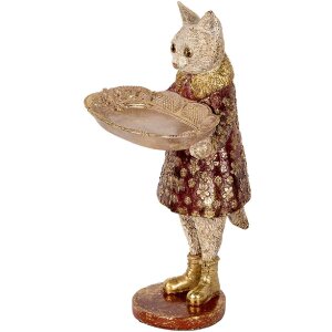 Clayre & Eef 6PR5142 Gatto decorativo Beige Oro...