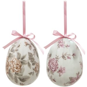 Clayre & Eef 65913 Uovo decorativo da appendere Set 2...