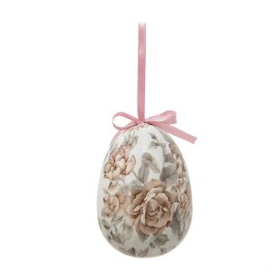 Clayre & Eef 65913 Uovo decorativo da appendere Set 2 Multicolore Ø 9x12 cm