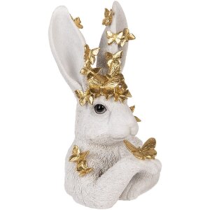 Clayre & Eef 6PR5106 Coniglio decorativo in oro bianco 21x20x34 cm