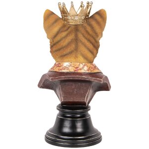 Clayre & Eef 6PR5107 Busto decorativo Gatto Marrone Beige 20x19x37 cm Stile Country