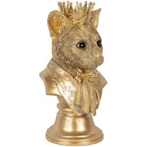 Clayre & Eef 6PR5108 Decorazione Busto di gatto color oro 20x19x37 cm
