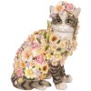 Clayre & Eef 6PR5111 Gatto decorativo Grigio Rosa 25x19x31 cm Stile Country