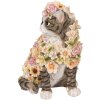 Clayre & Eef 6PR5111 Gatto decorativo Grigio Rosa 25x19x31 cm Stile Country