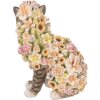 Clayre & Eef 6PR5111 Gatto decorativo Grigio Rosa 25x19x31 cm Stile Country