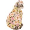 Clayre & Eef 6PR5111 Gatto decorativo Grigio Rosa 25x19x31 cm Stile Country