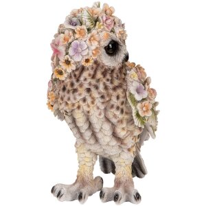 Clayre & Eef 6PR5112 Gufo decorativo Marrone Rosa 21x18x31 cm Stile Country