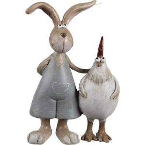 Clayre & Eef 6PR5280 Coniglio decorativo con pollo...