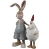 Clayre & Eef 6PR5280 Coniglio decorativo con pollo marrone bianco 7x3x10 cm