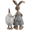 Clayre & Eef 6PR5280 Coniglio decorativo con pollo marrone bianco 7x3x10 cm